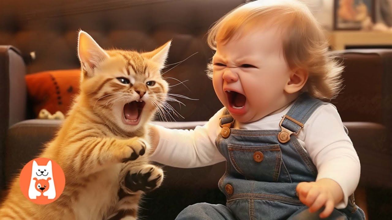 Videos Graciosos de Gatos y Bebes 2 Bebe Jugando con【HUMOR VIRAL】